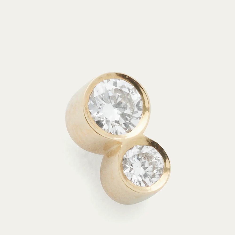 Sophie Bille Brahe Lulu 18K Yellow Gold 2-Diamond Earring, Single